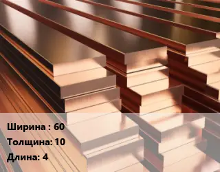 Полоса шина медная 60х10 L=4